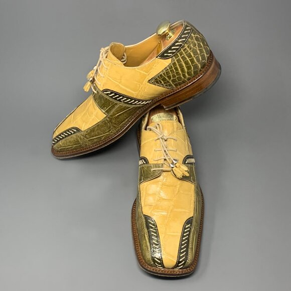 *RARE* DAVID EDEN Exotic Alligator / Decorative Stitch / Bicycle Toe / Men\'s 10 main image 14